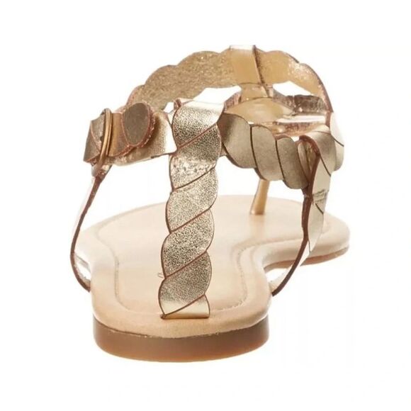 New‎ Lucky Brand Flat Seahorse Sandals Metallic 7.5 / 37.5 Gold - Picture 8 of 10